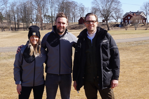 Anna och Nick Potter med arkitekten Johan Benestam.