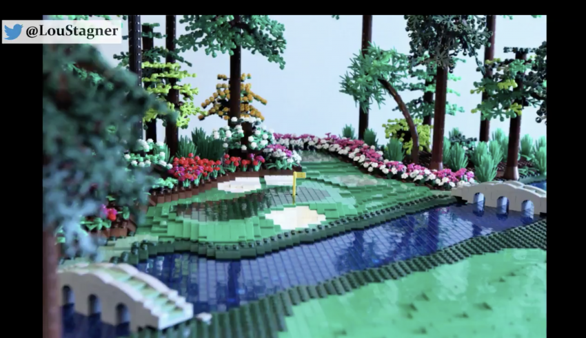 Augusta National, hål 12 i Lego.